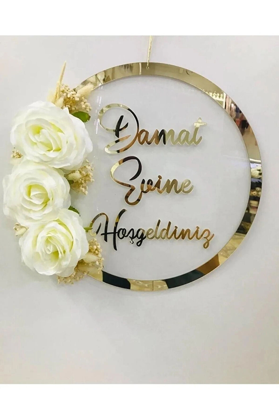 Damat Evine Hoşgeldiniz Kapı Süsü Duvar Süsü Masa Dekoru  28 cm 