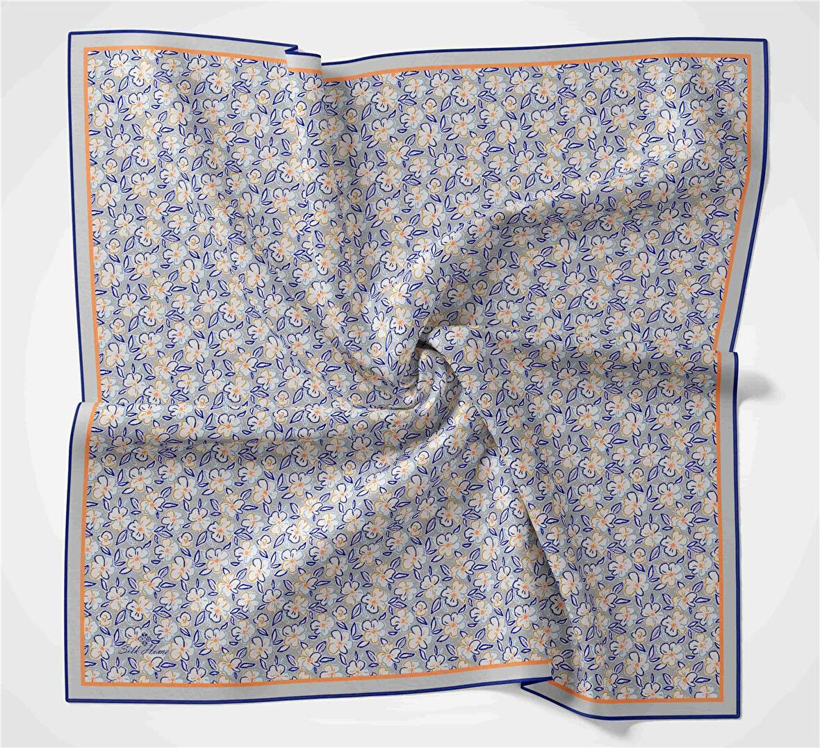 Silk Home Soft Pamuk Eşarp Mavi Gri Bej Turuncu