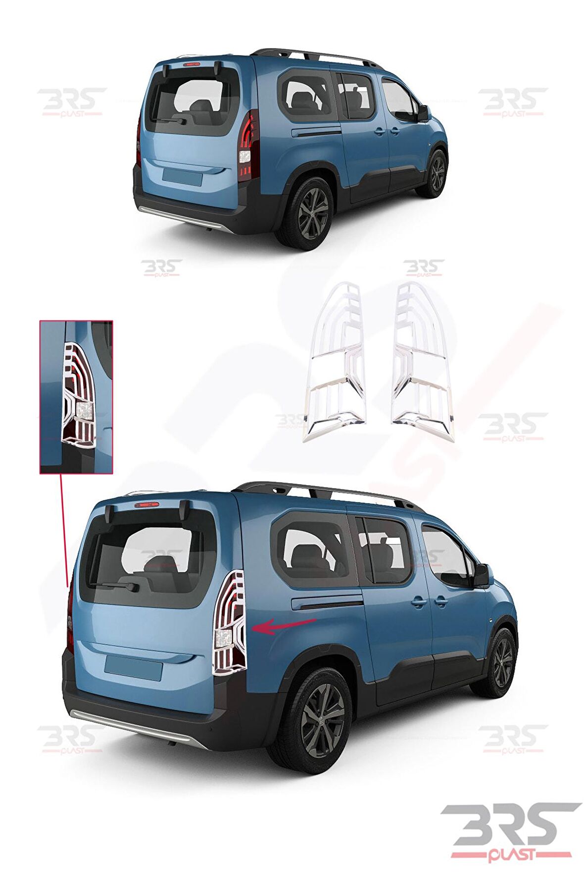 Peugeot Rifter Stop Çerçevesi Abs Krom Kaplama 2018 Ve Üzeri