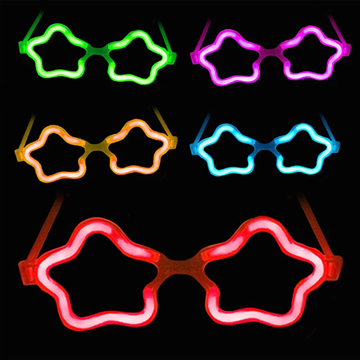 samur parti parti aksesuar & kostüm Yıldız Glow Gözlük - Yıldız Şekilli Glow Stick Gözlüğü - Glow Partisi Gözlük 12 Adet