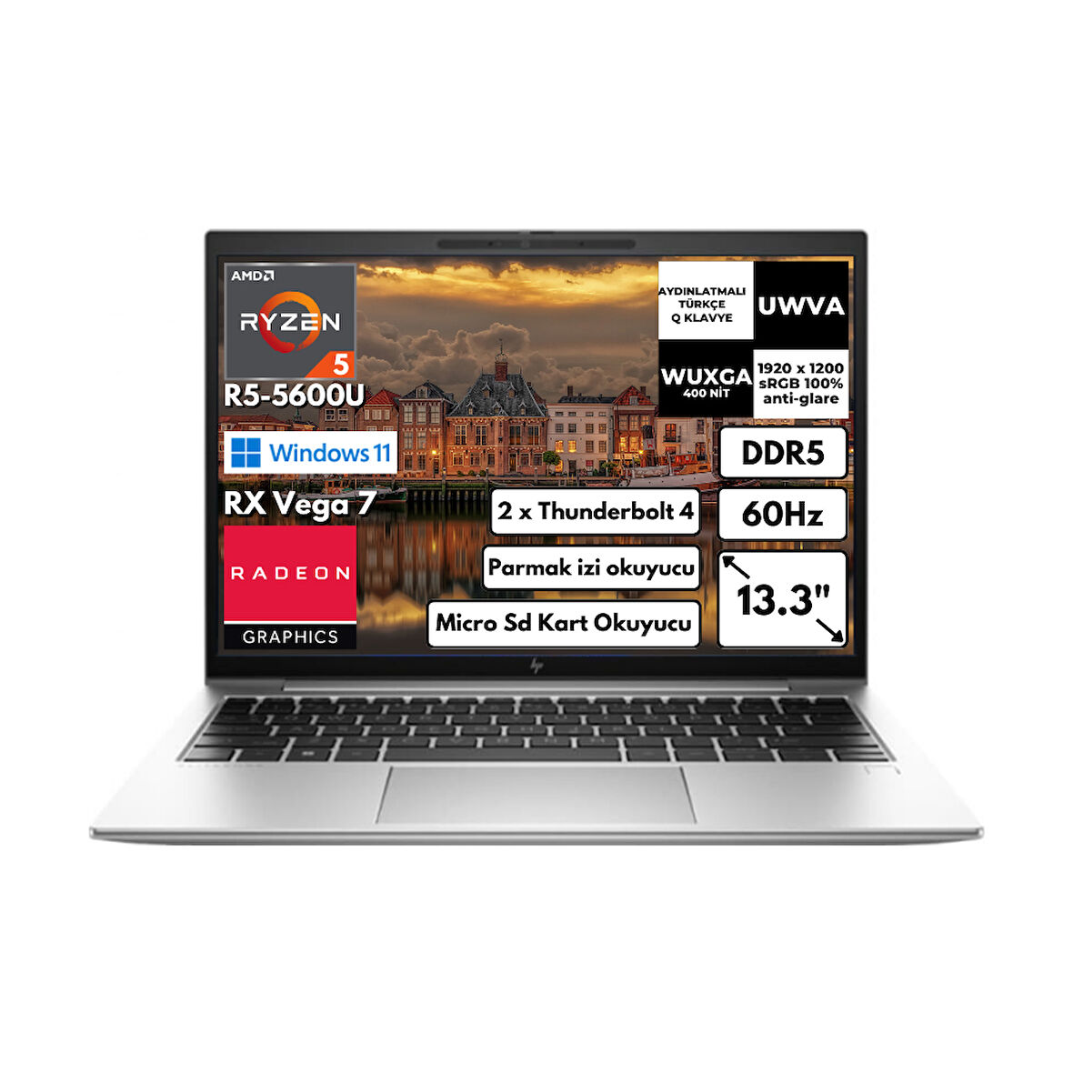 HP Elitebook 835 G9 Ryzen 5-6600U 16 GB 256 GB SSD WUXGA 13″ Windows 11 Pro 5Z5J0EA BT2