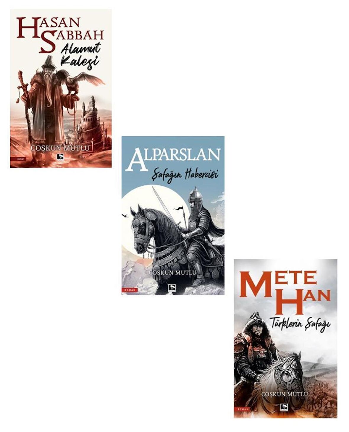 Coşkun Mutlu Seti 3 Kitap (Hasan Sabbah Alamut Kalesi + Şafağın Habercisi Alparslan + Mete Han)