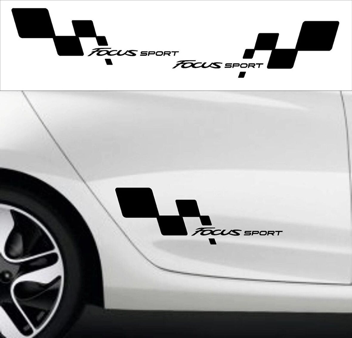 Focus sport bayraklı sticker seti 2 adet