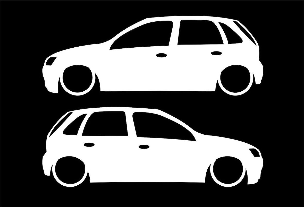 corsa c basık kelebek cam stickeri 2 adet