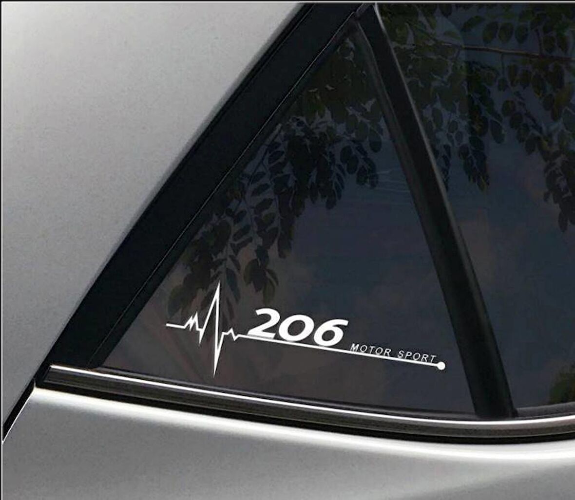 206 Nabız Kalp atışı sticker 2 adet kelebek cam