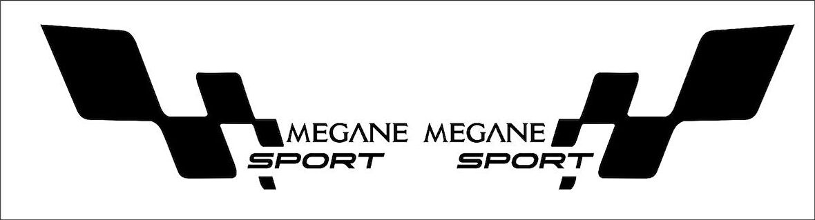megane 2 sport bayraklı sticker seti 2 adet