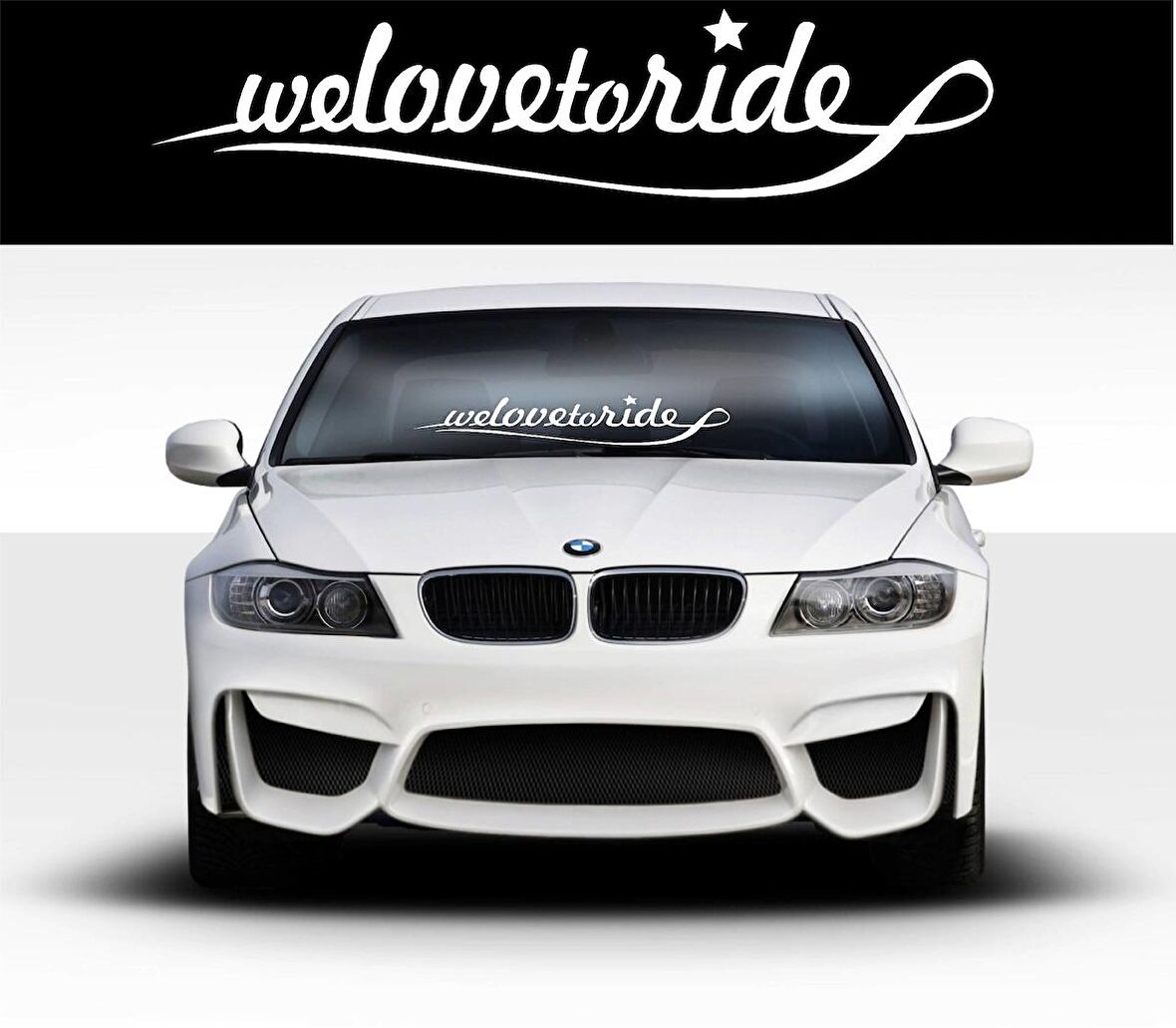 Wlovetoride Ön cam Alınlık Büyük Sticker