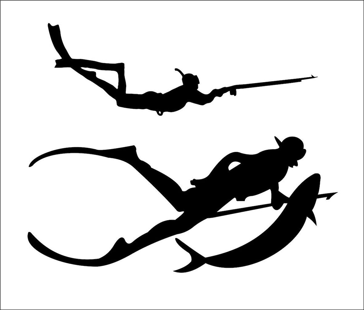 Zıpkıncı Dalgıç Balık avcısı sticker