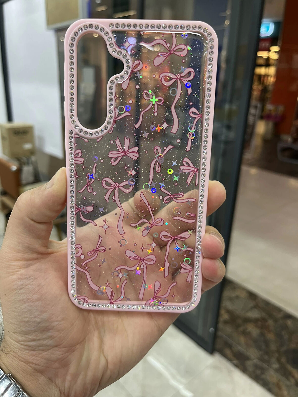 Samsung Galaxy S24 FE Kenarları Elmas Taşlı Kapak Premium Darbe Korumalı Kılıf