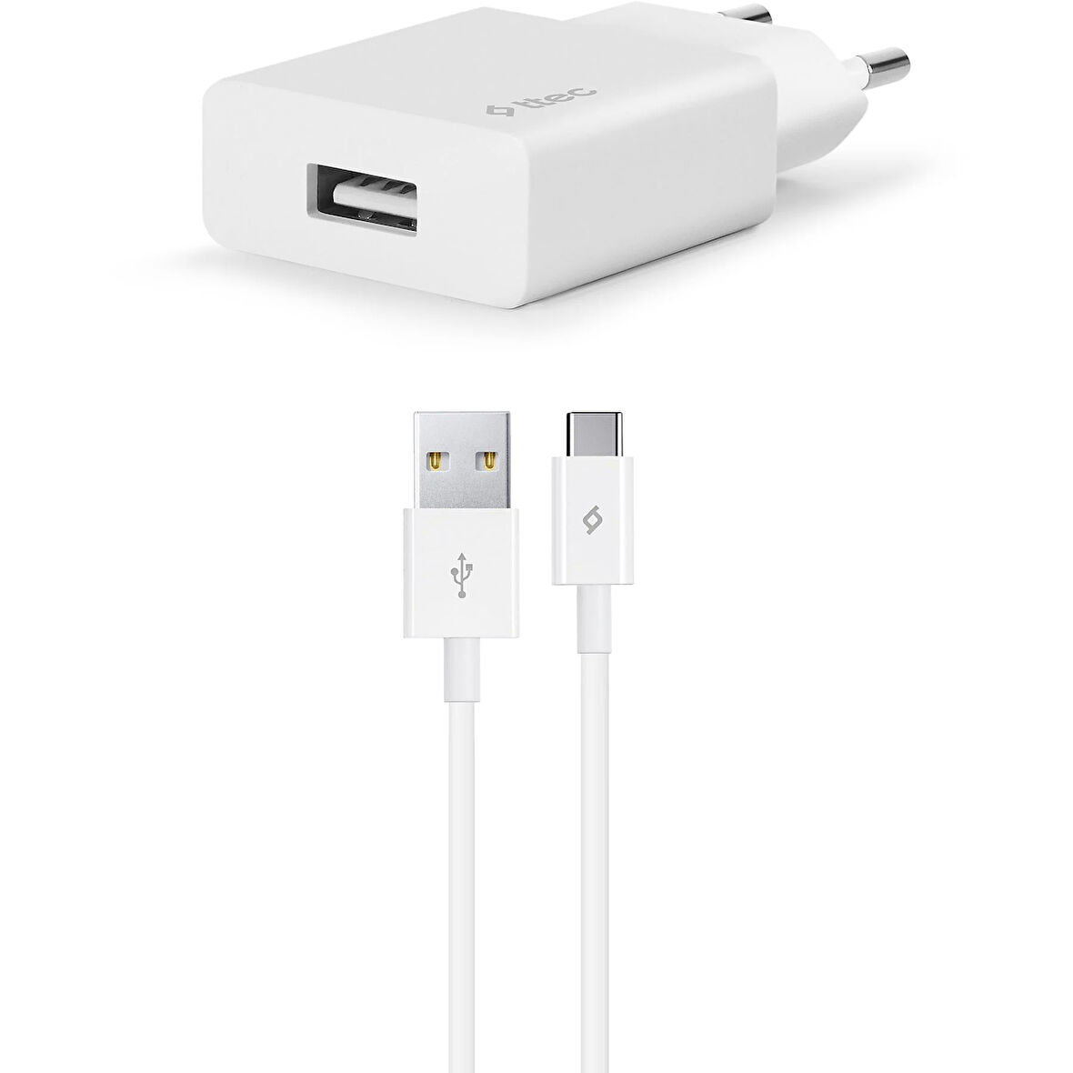 ttec SmartCharger 2.1A Seyahat Şarj Aleti + USB-A - USB-C Kablo