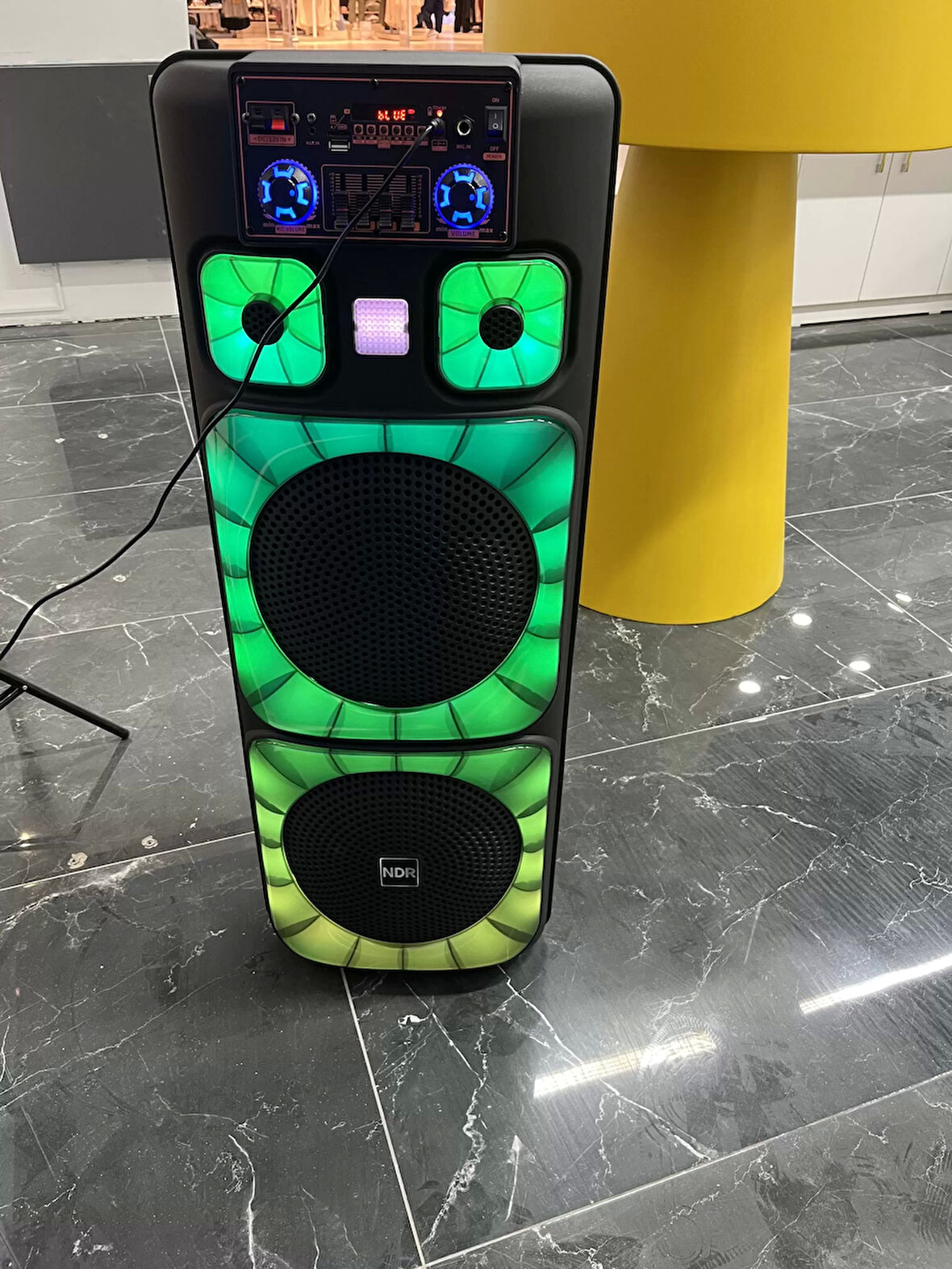 NDR Dev Bluetooth Hoparlör Dev Kareoke Ses Sistemi 2 Mikrofonlu 5000W