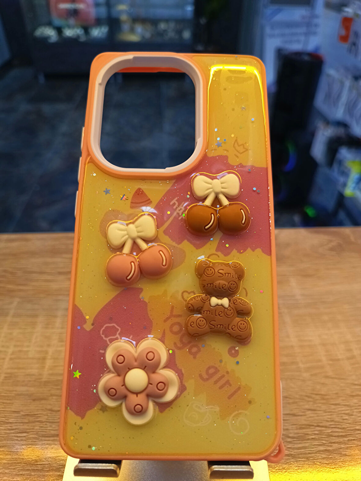 Xiaomi Redmi Note 13 4G Uyumlu Kabartma Figürlü Darbe Korumalı Kapak Kiraz Kılıf