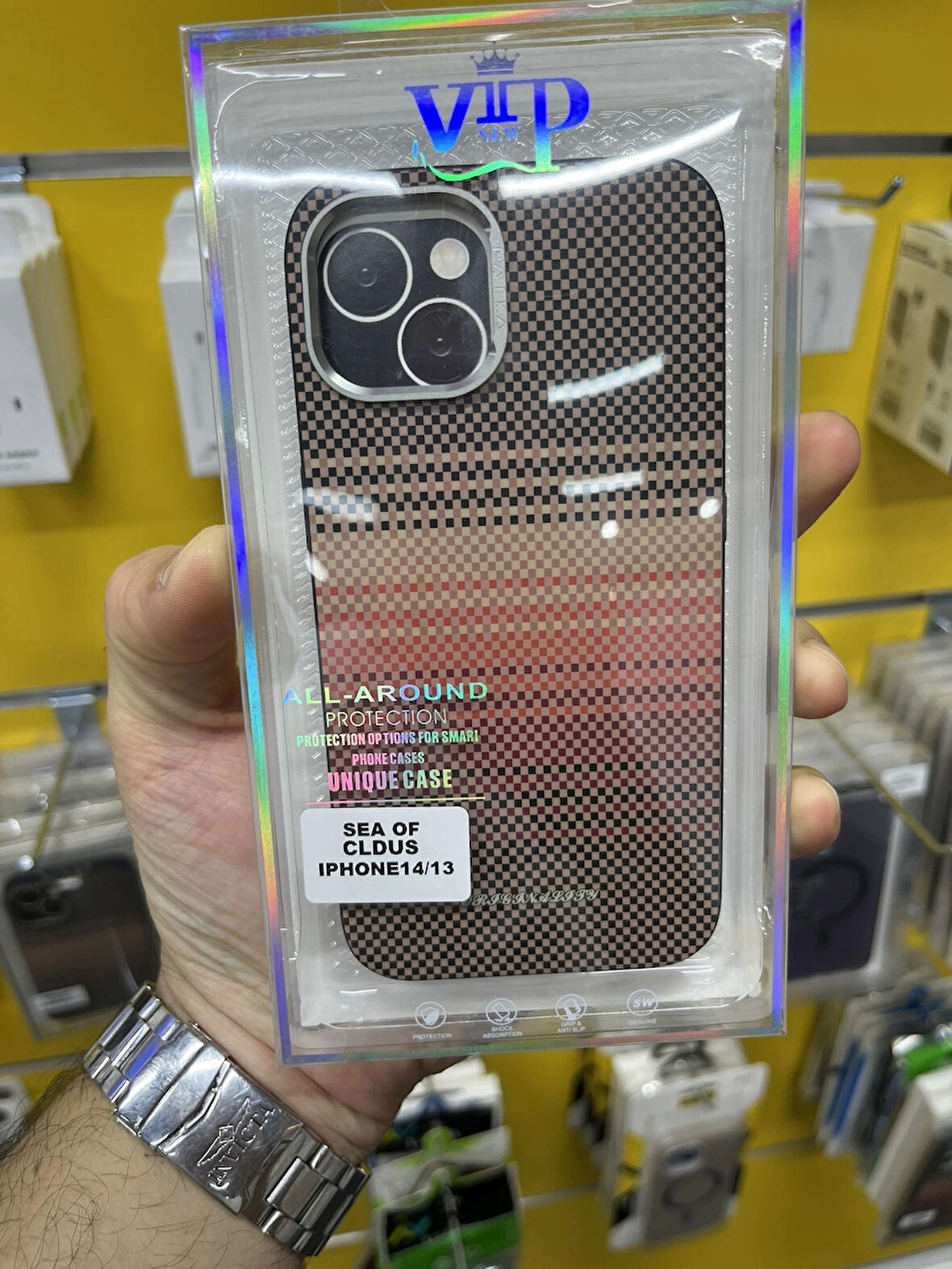 İPhone 13/14 Uyumlu Karbon Kılıf Gizli MagSafe Özellikli Kapak