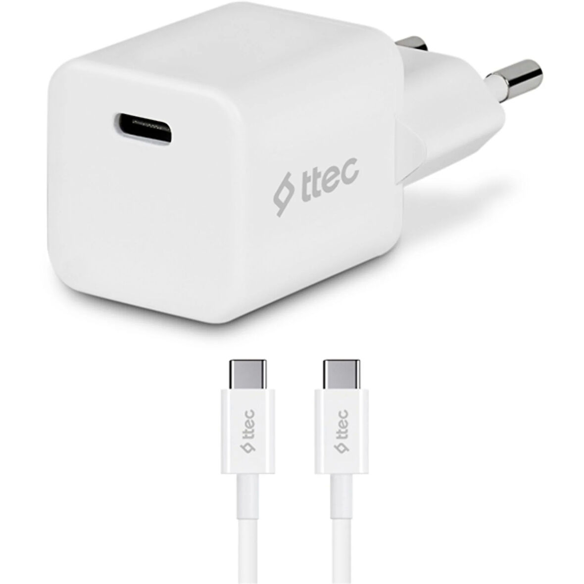 TTEC 2SCP01B SmartCharger 20W PD Seyahat Hızlı Şarj Cihazı Beyaz Set