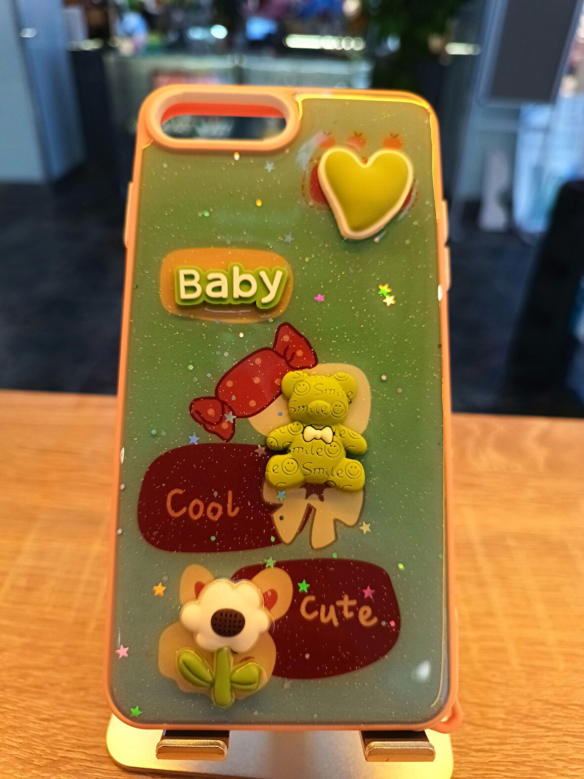 İPhone 7 Plus/8 Plus Uyumlu Kabartma Figürlü Darbe Korumalı Kapak Cute Kılıf