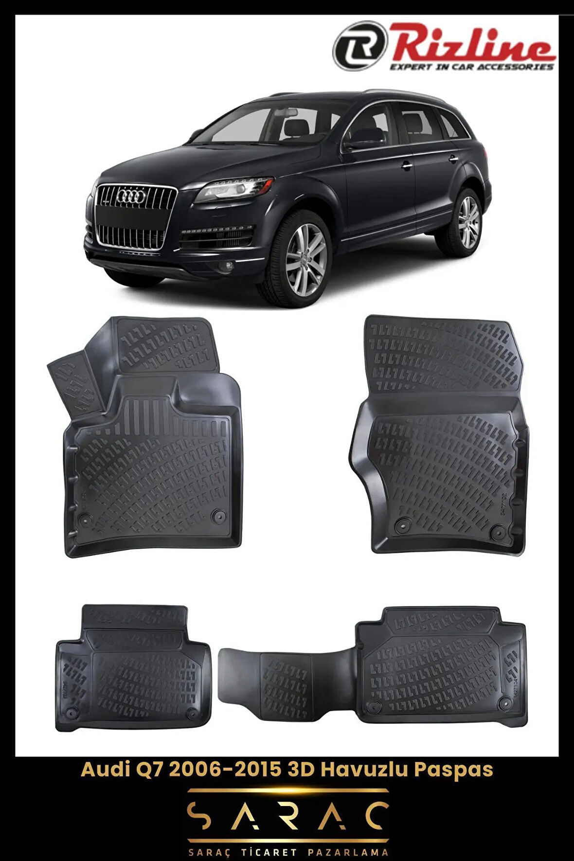Rizline Audi Q7 2008 Model 3D Havuzlu Paspas