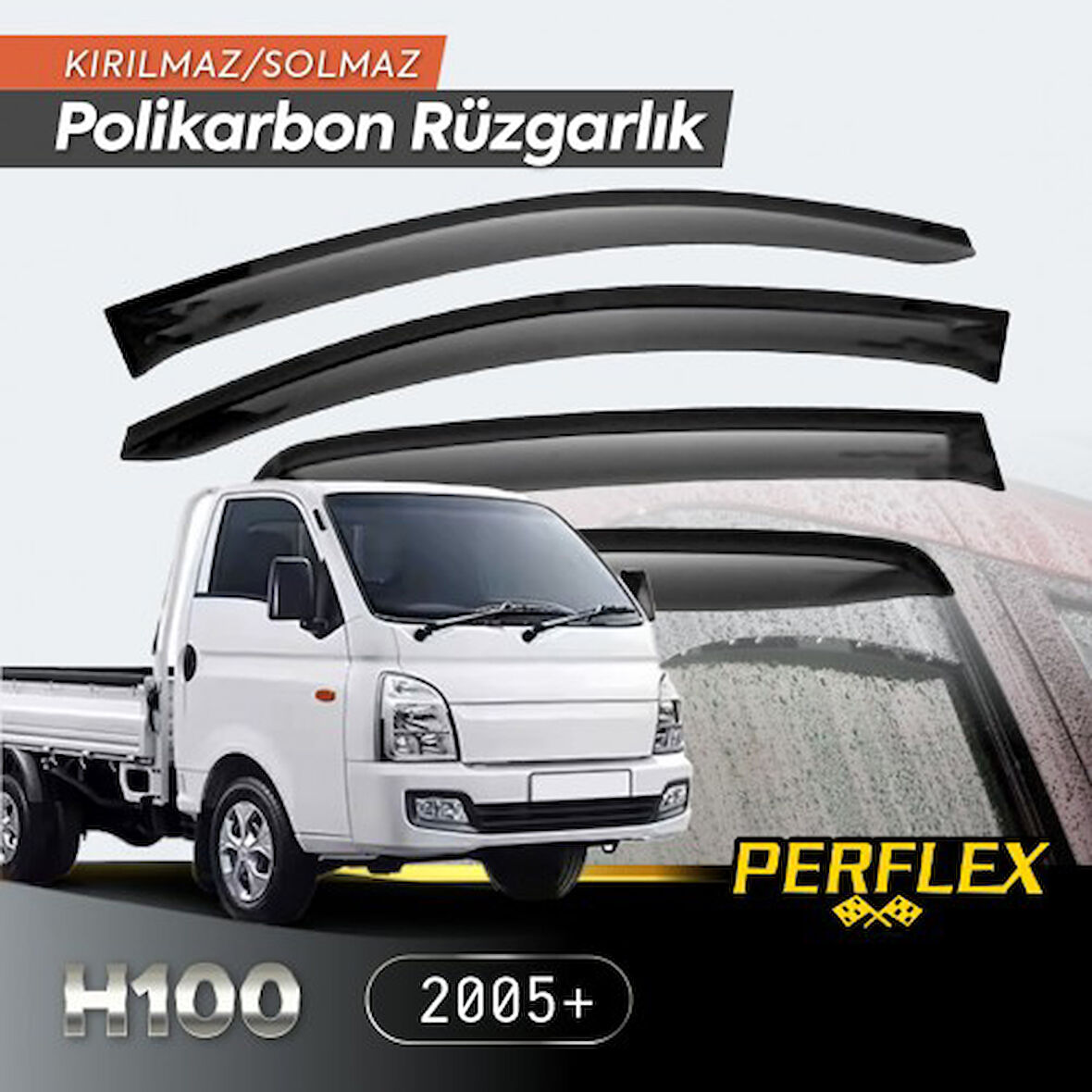 Hyundai H100 Kamyonet 2005+ Cam Rüzgarlığı V2 Mugen