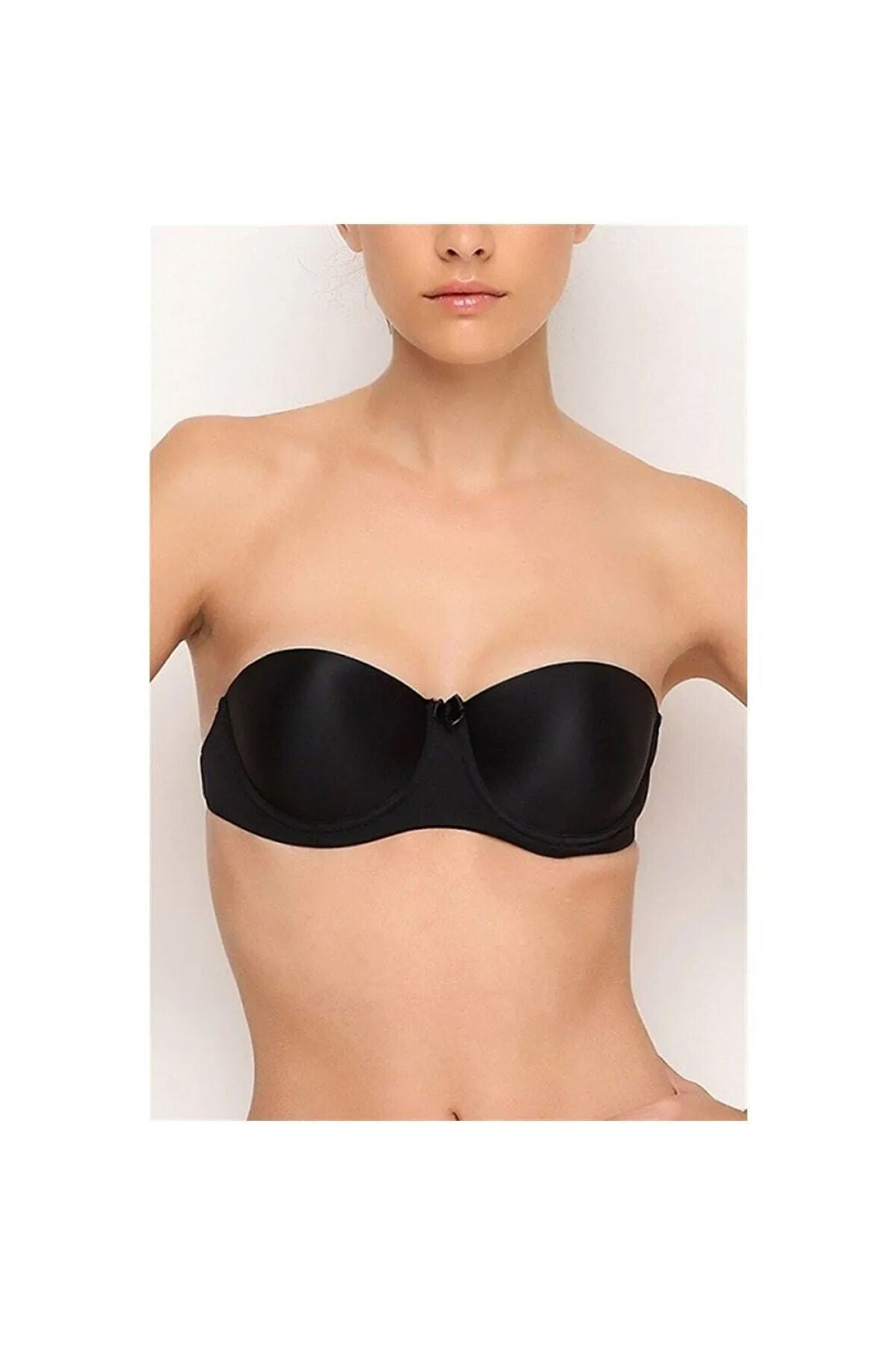 Kadın Destekli Push-up Straplez Şeffaf Sırt Askılı Sütyen 75-95b