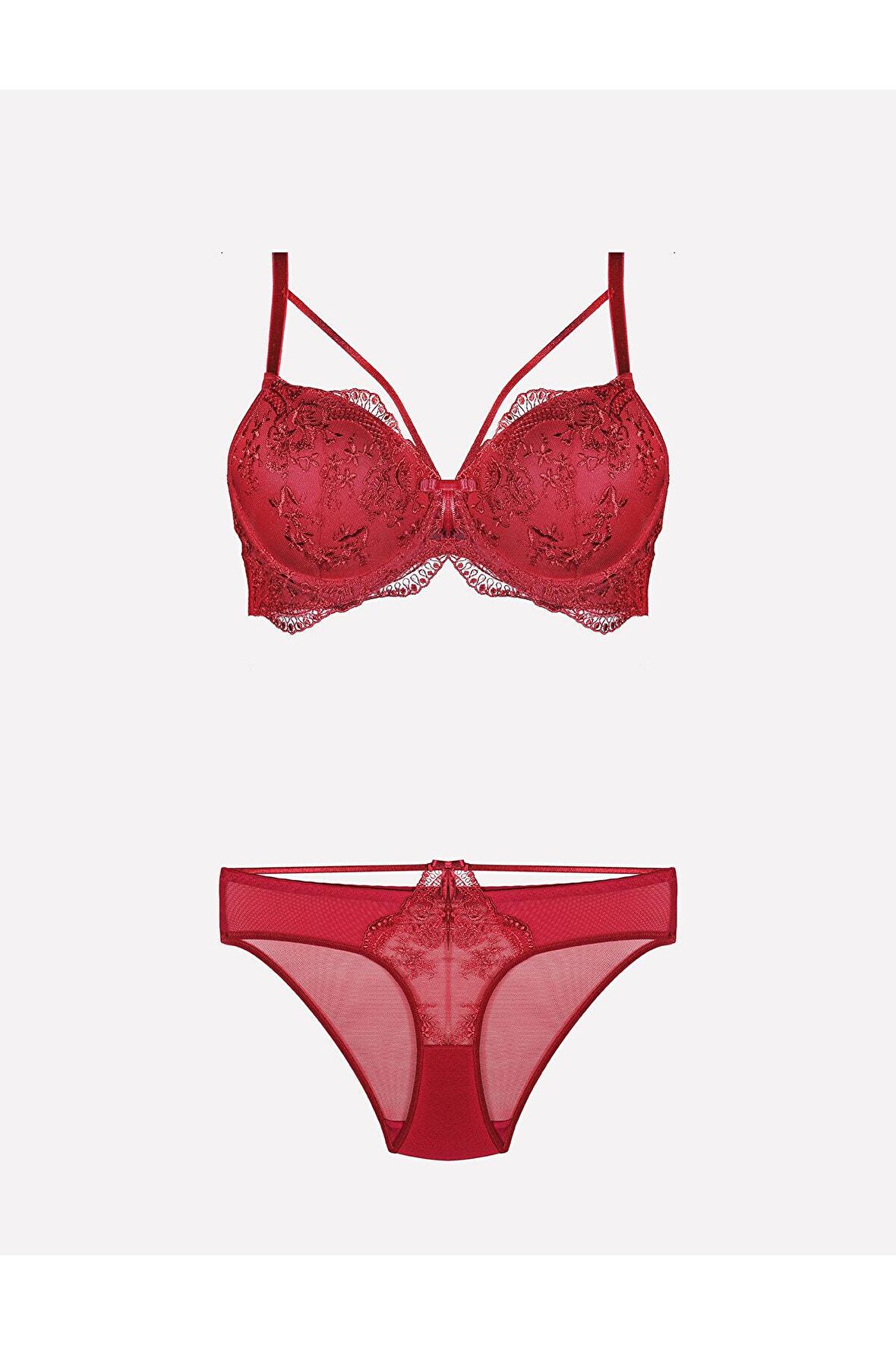 Kadın Destekli Push-up Sütyen Ve Külot Takım 75-90b