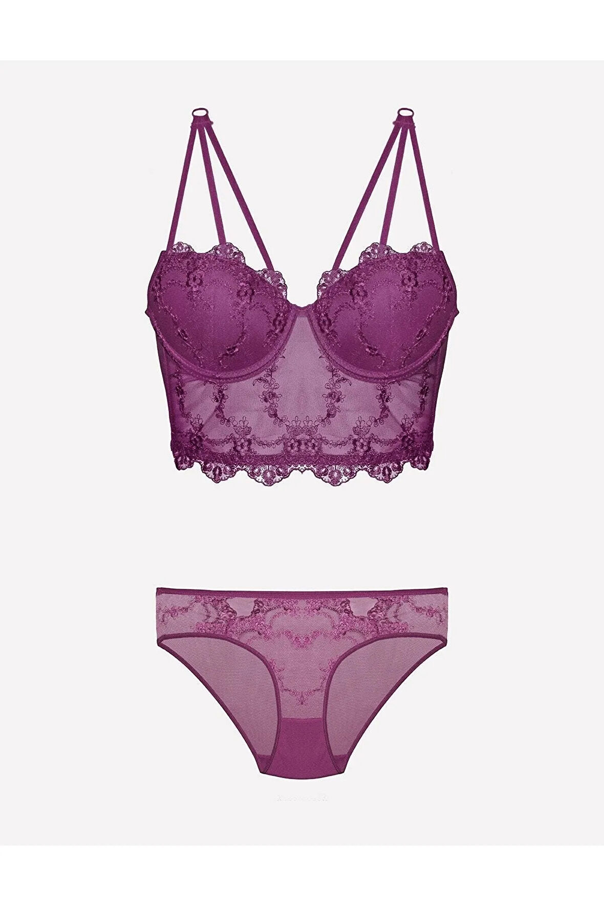 Kadın Destekli Push-up Sütyen Ve Külot Takım