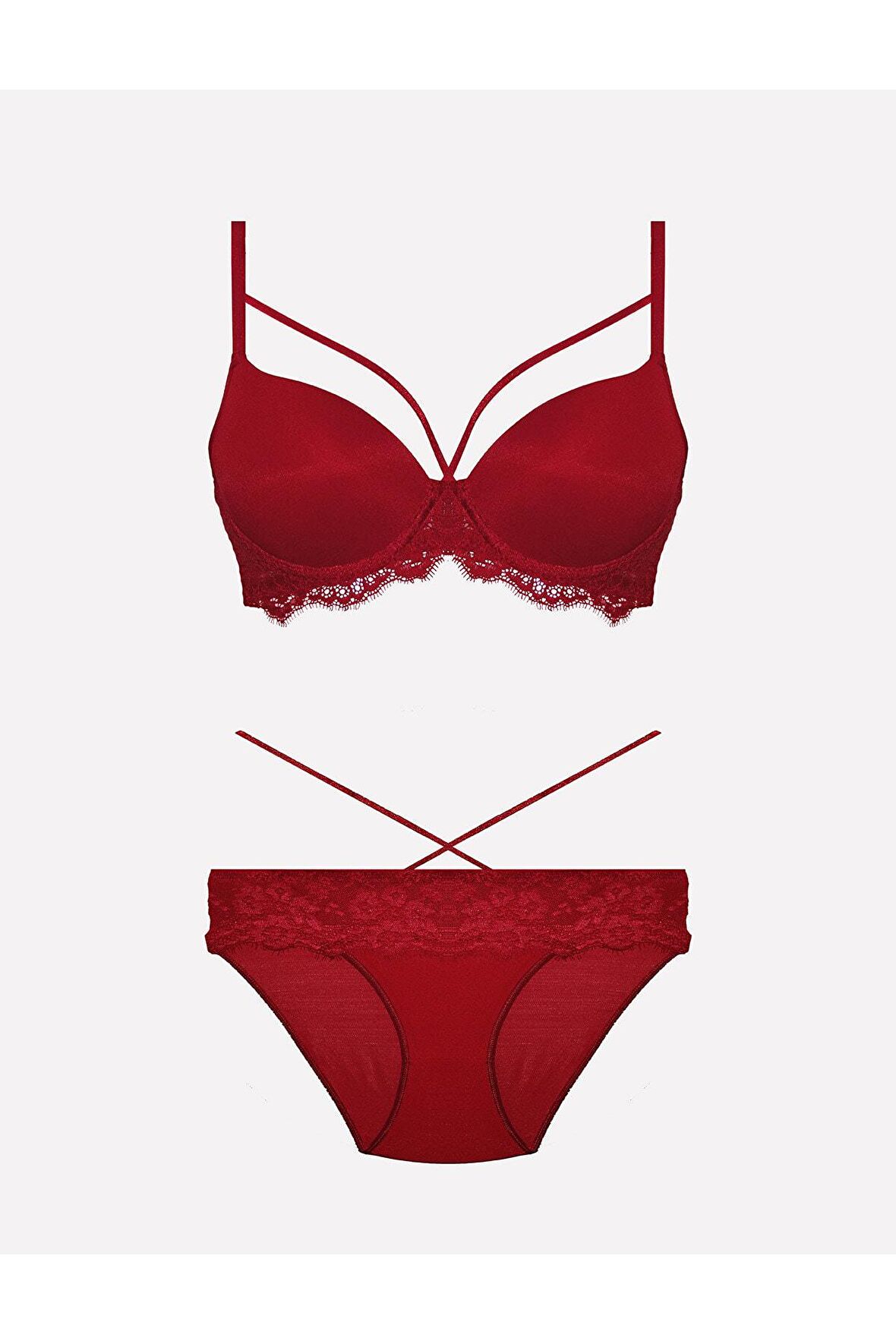 Kadın Desteksiz Sütyen Ve Külot Takım 80-95b