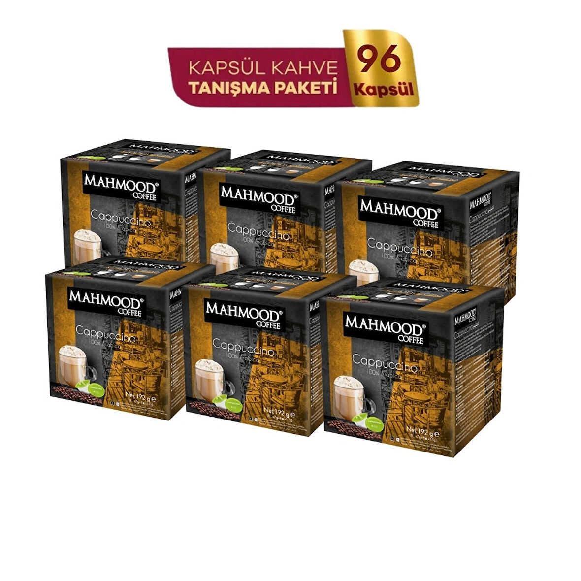 Mahmood Coffee Cappuccino Kapsül Tanışma Paketi Dolce Gusto Uyumlu Kapsül Kahve Fırsat Paketi 16 Adet X 6 Paket