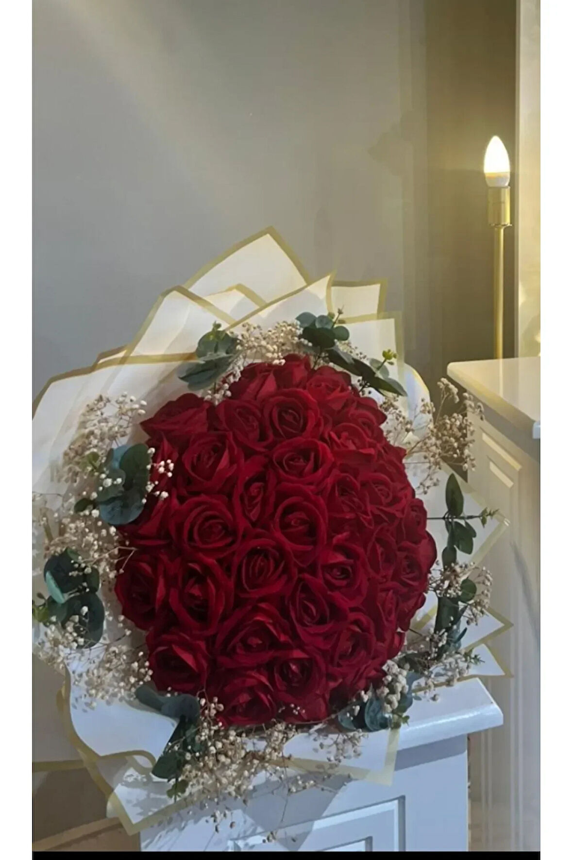 41 gül yapay kadife İsteme söz nişan hediyelik, sevgiliye anneye eşe hediye