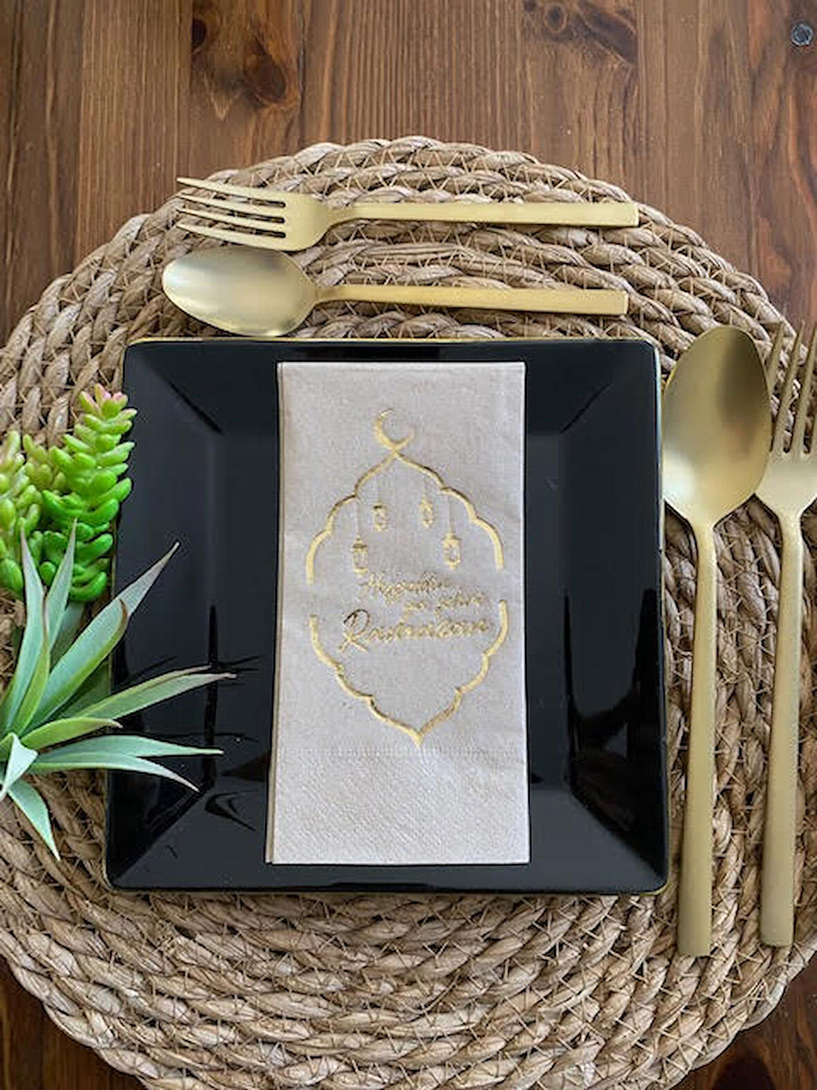 Gold Yaldızlı Kraft Hoş Geldin Ya Şehri Ramazan Garson Katlama 16 lı Yeni Model