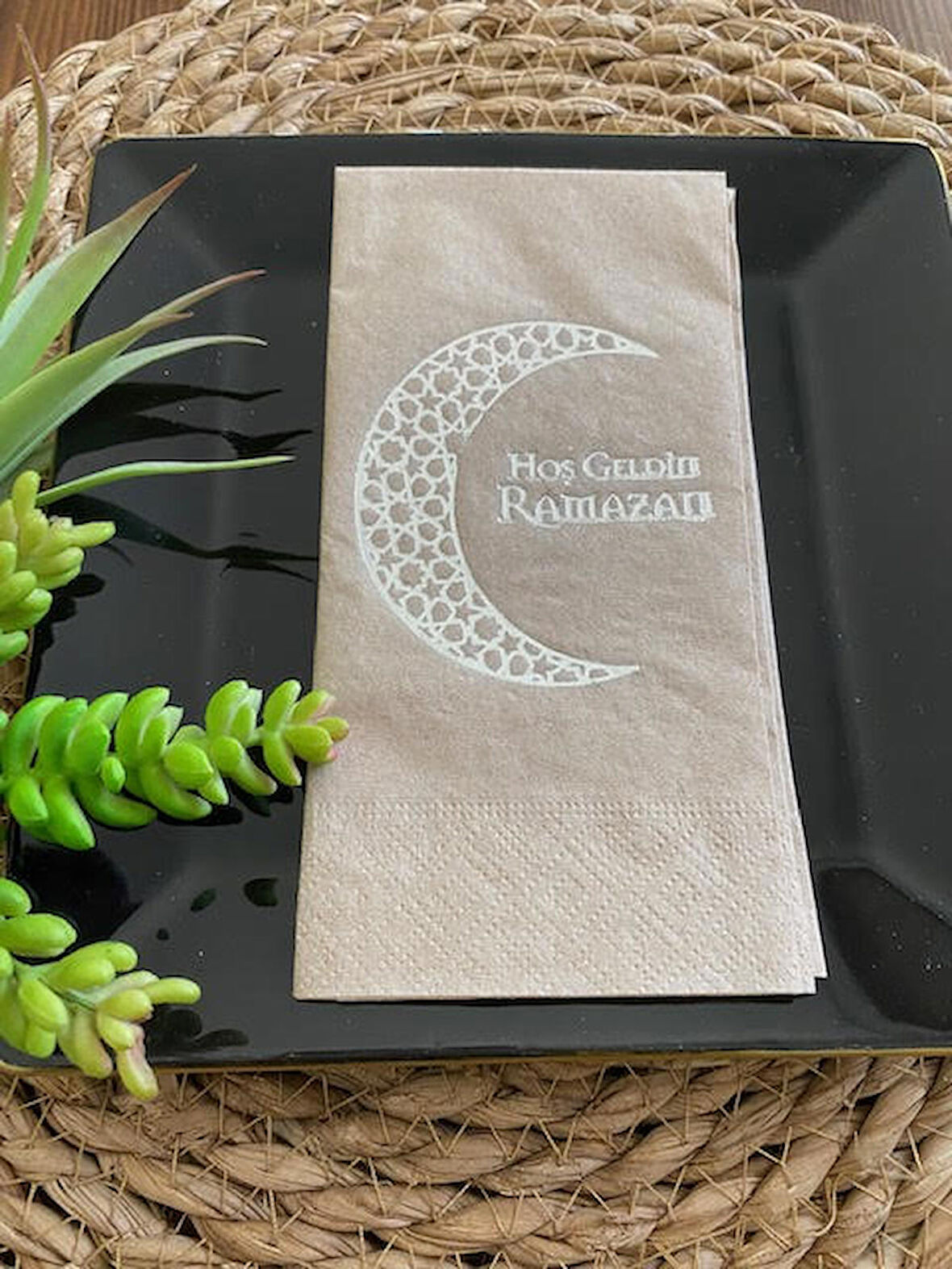 Gümüş Yaldızlı Kraft Hoş Geldin Ramazan Garson Katlama 16 lı Yeni Model