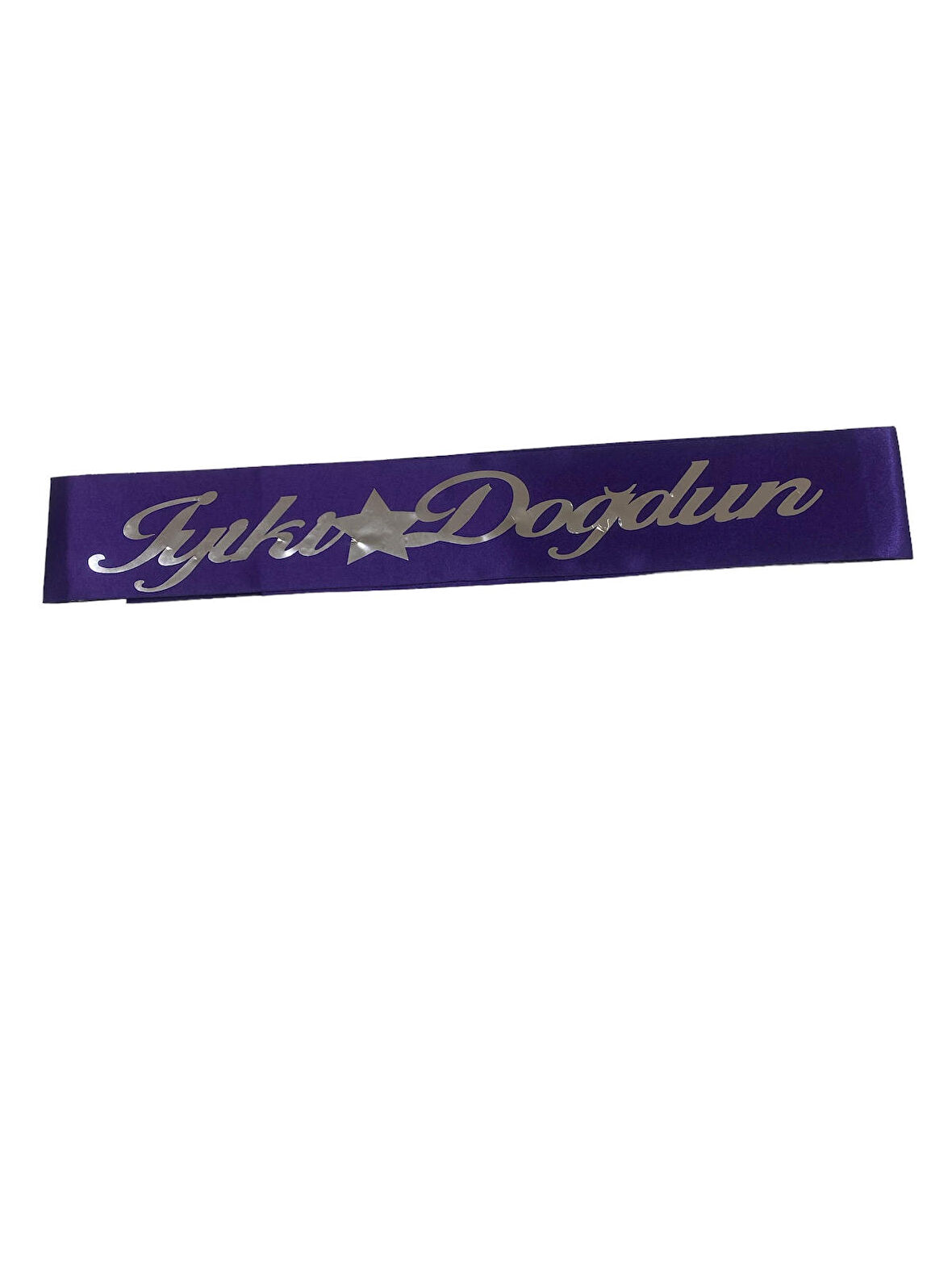 İyi Ki Doğdun Gümüş Yazılı Mor Kuşak