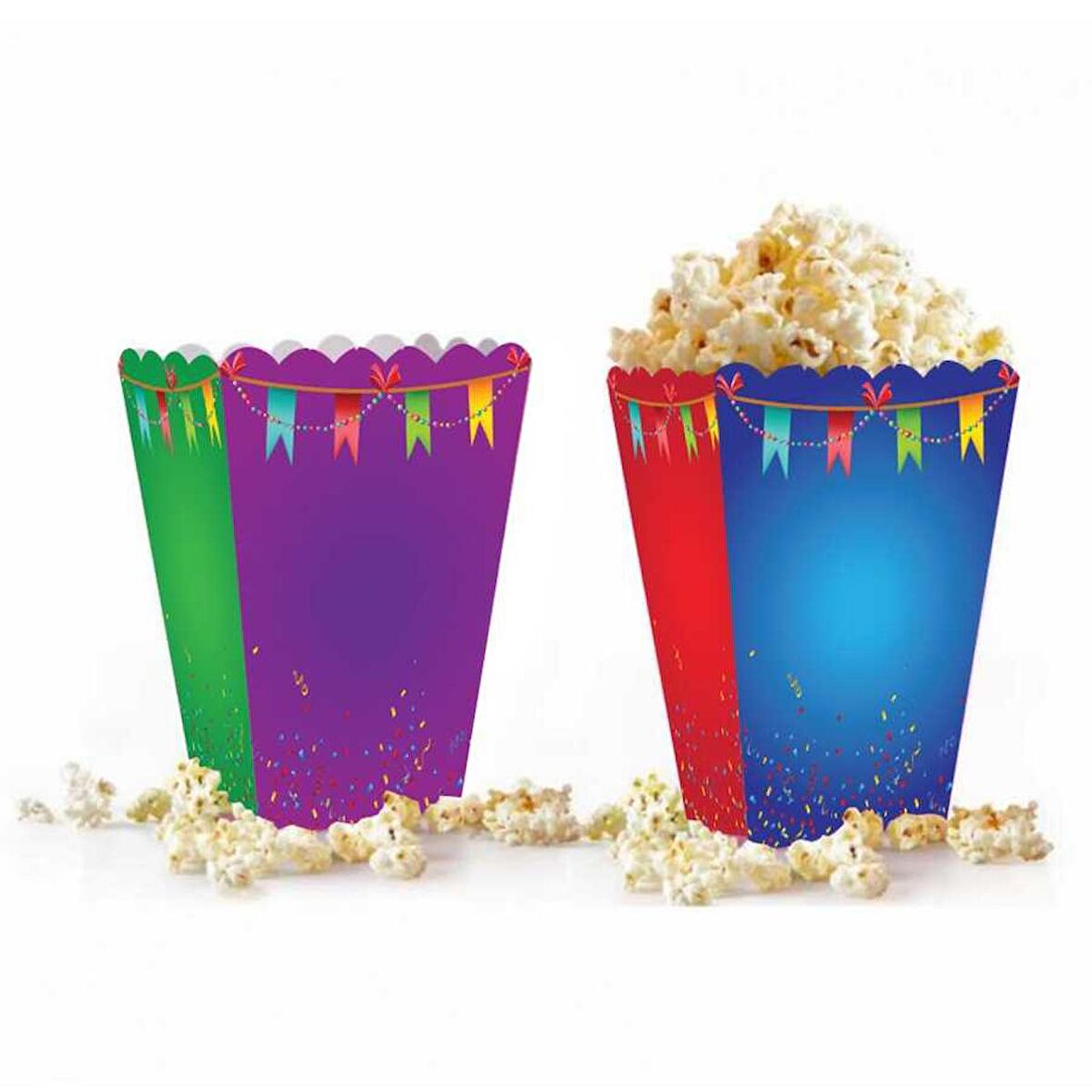 Renkli Konfetili Mısır Kutusu 8 li