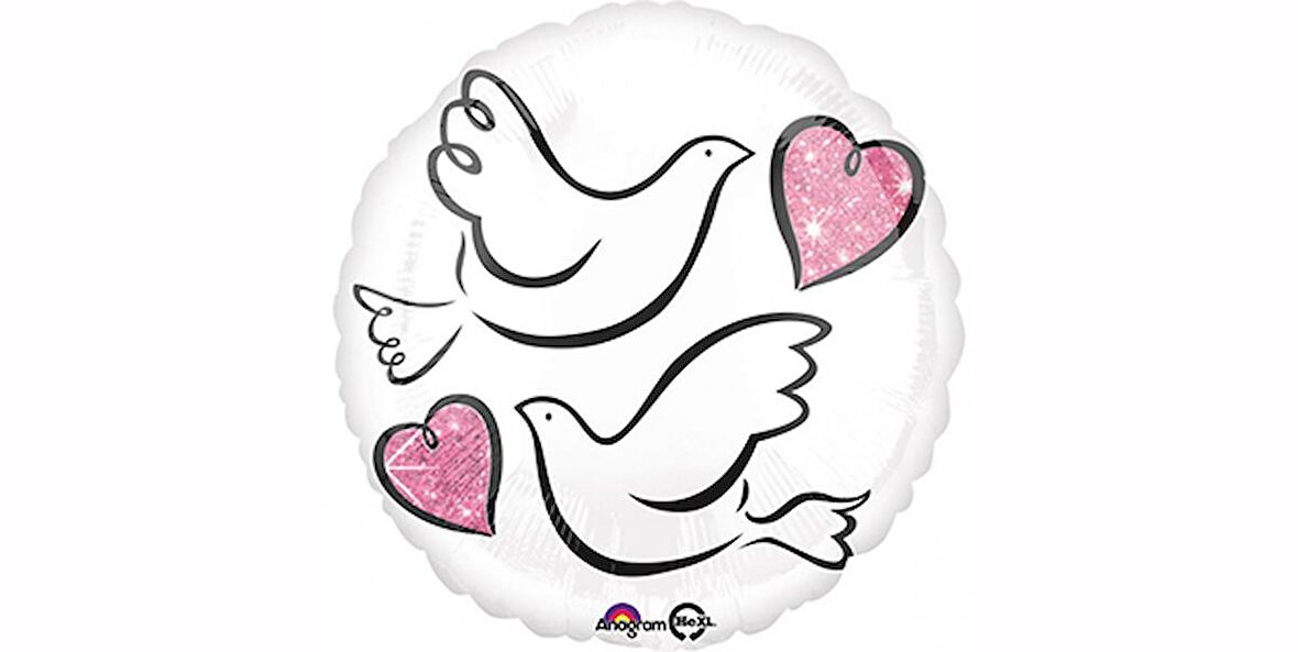 Weddıng Doves Folyo Balon 43 cm 1 Adet