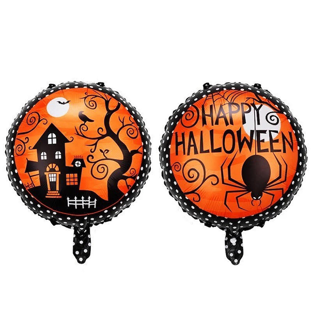 Yuvarlak Örümcekli Halloween  Folyo Balon 18 inç