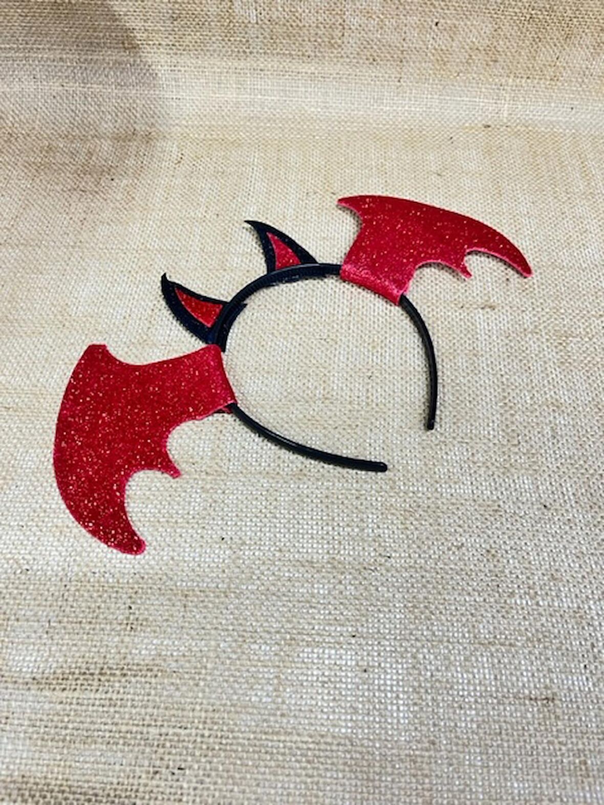 Halloween Taç Kırmızı Yarasa Parlak