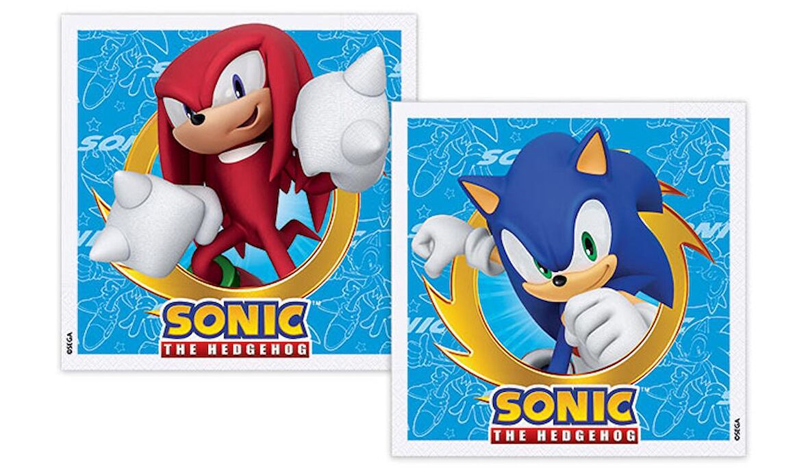 Sonic Temalı Kağıt Peçete 33x33 cm 16 Adet