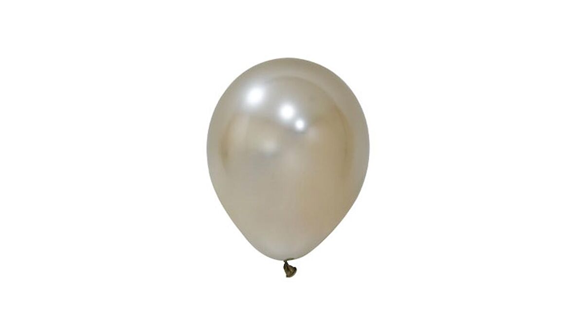 6 inç Krom Beyaz Altın Lateks Balon 10 Adet