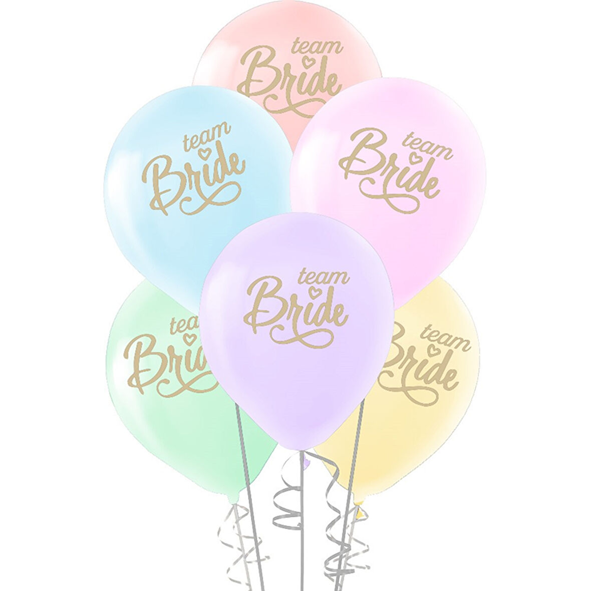 Makaron Team Bride Baskılı Karışık Balon 10 Adet