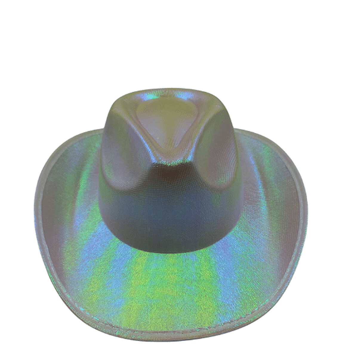 Beyaz Neon Hologramlı Kovboy Şapka 32x39x14 cm