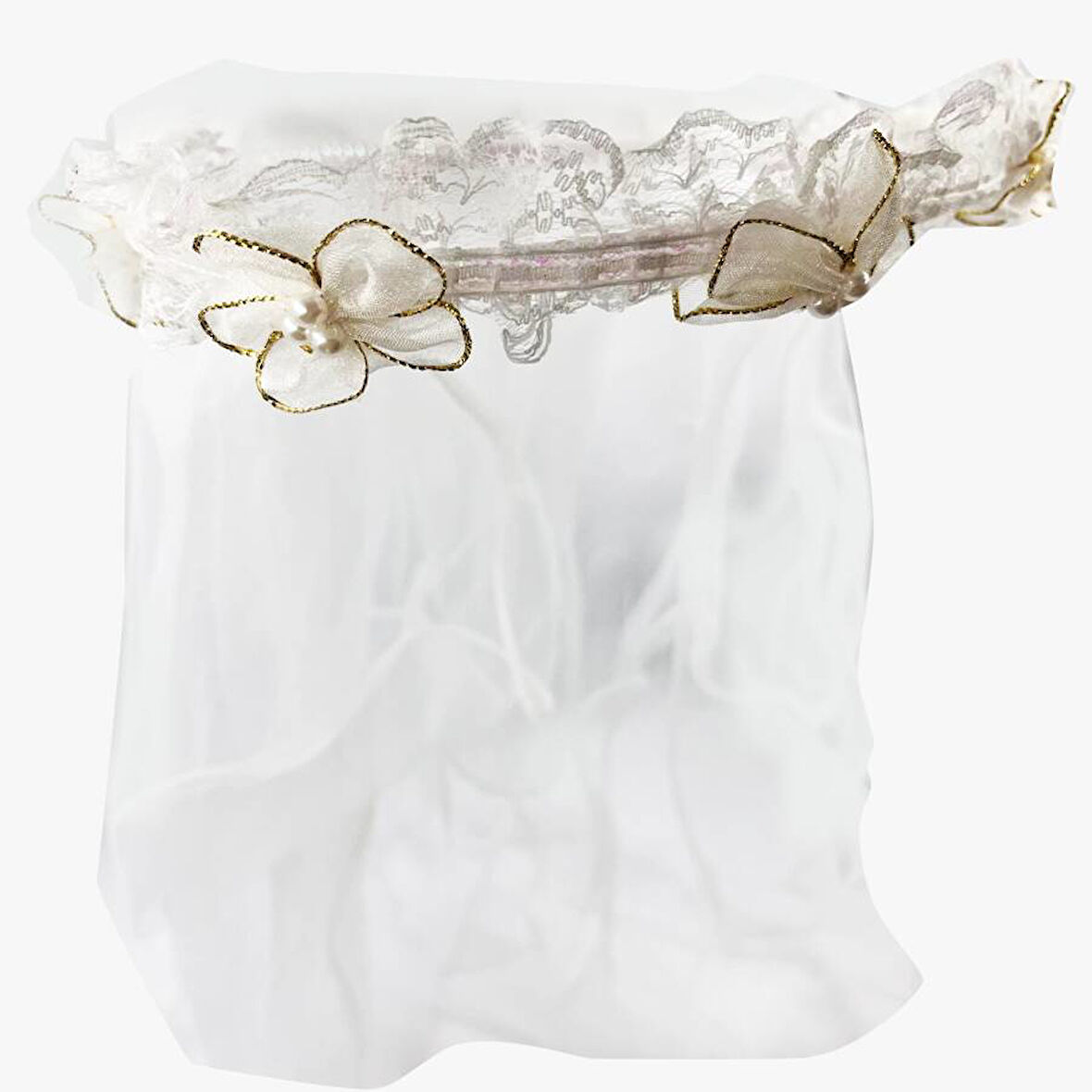 Taç Çember Duvak Çiçekli İncili Model