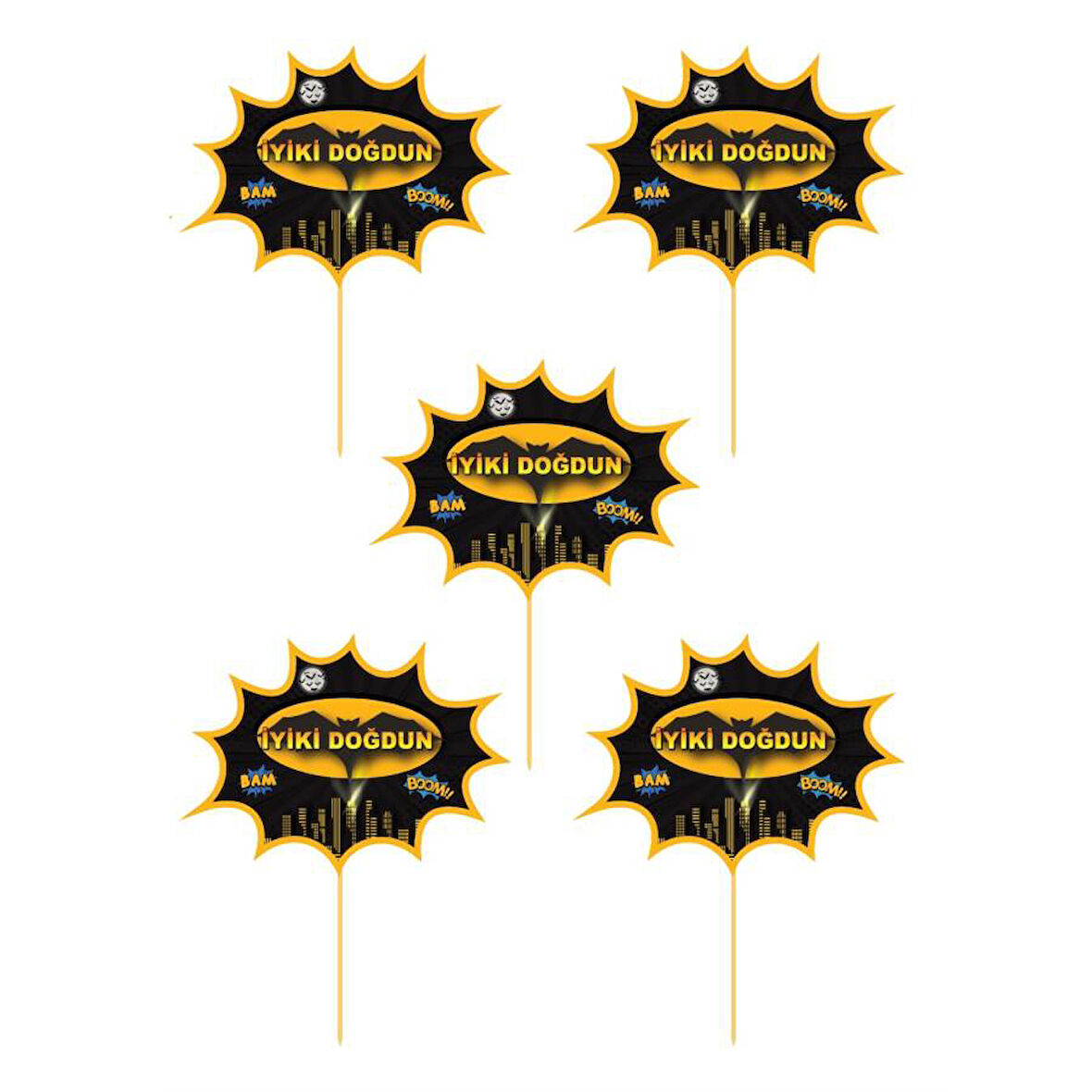 Yarasa Temalı Konuşma Balonu 5 li