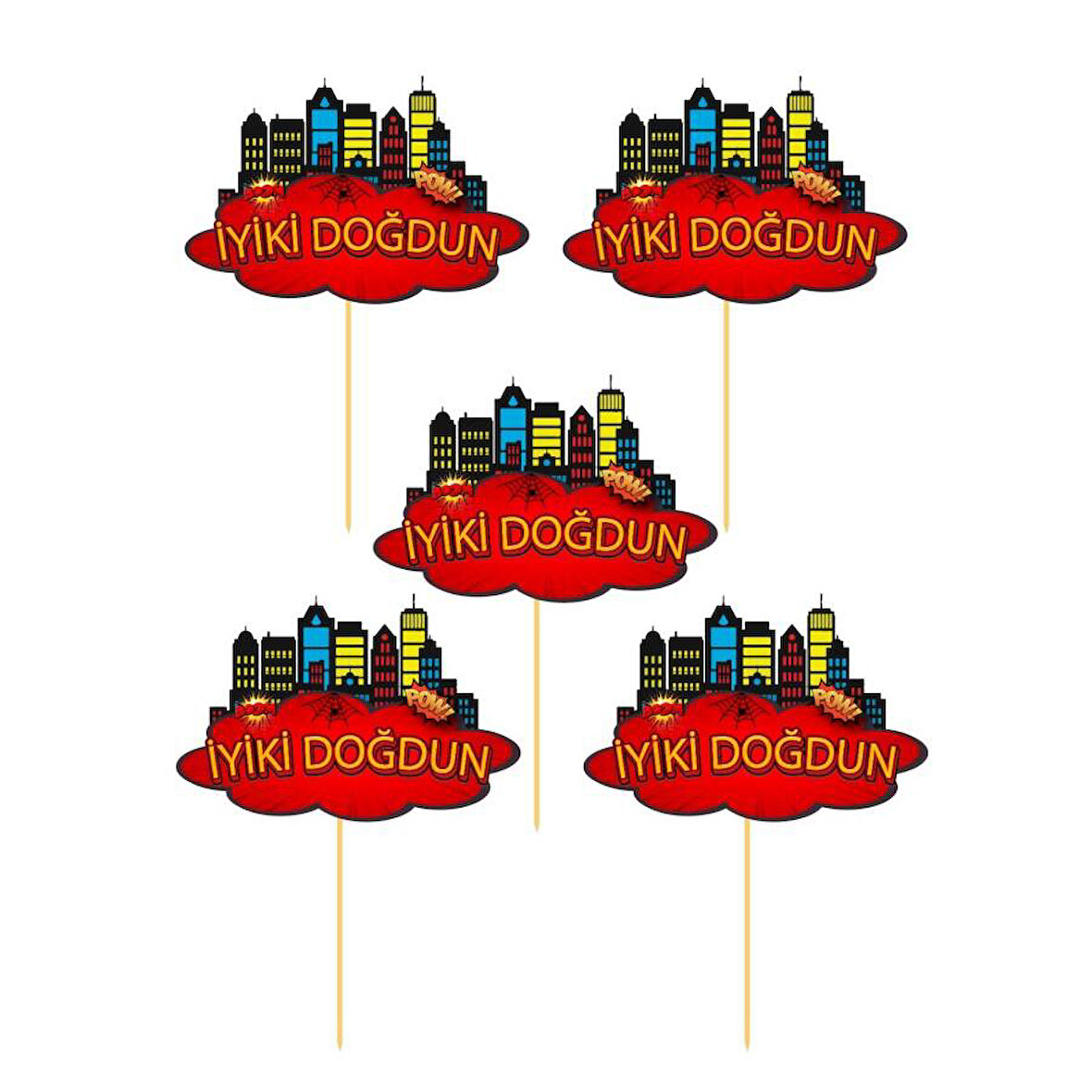 Spider Temalı Konuşma Balonu 5 li