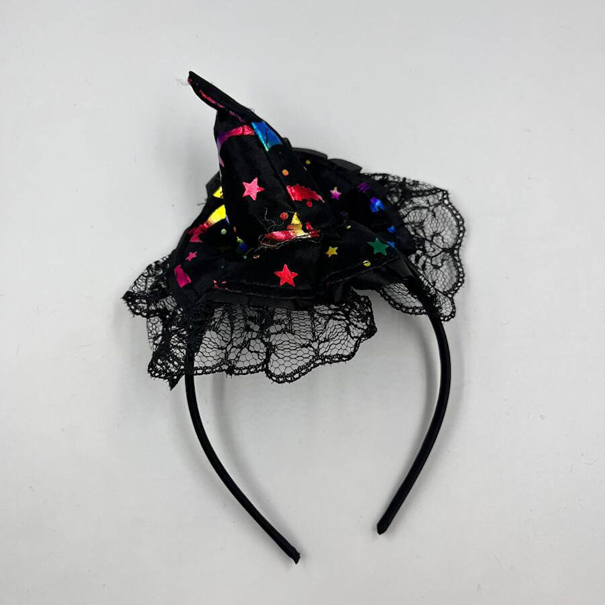Halloween Mini Cadı Şapkası Taç Tüllü Renkli Model