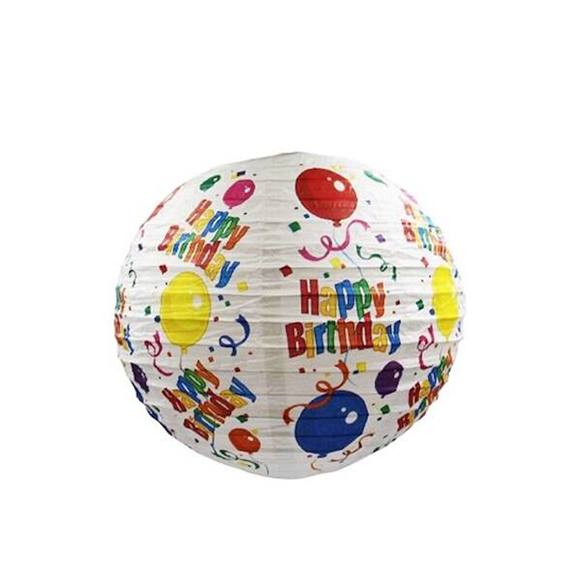 Happy Birthday Baskılı Japon Feneri Beyaz 20 cm