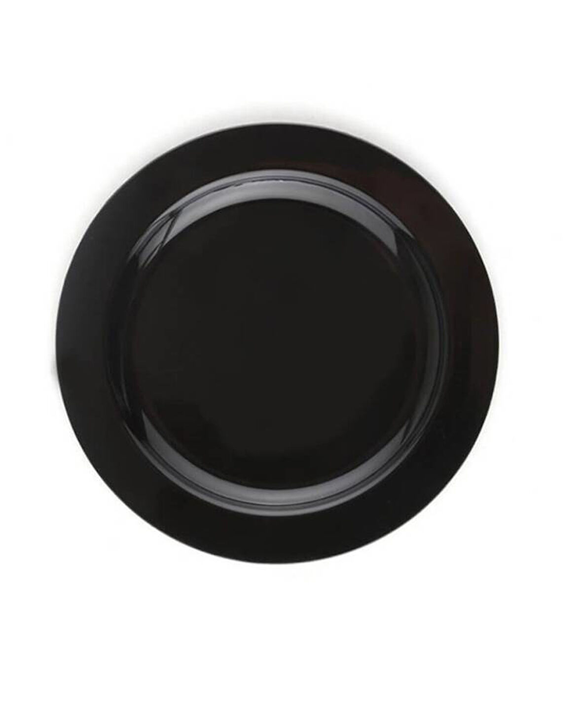Plastik Porselen Görünümlü Siyah Tabak 19 cm 10 lu