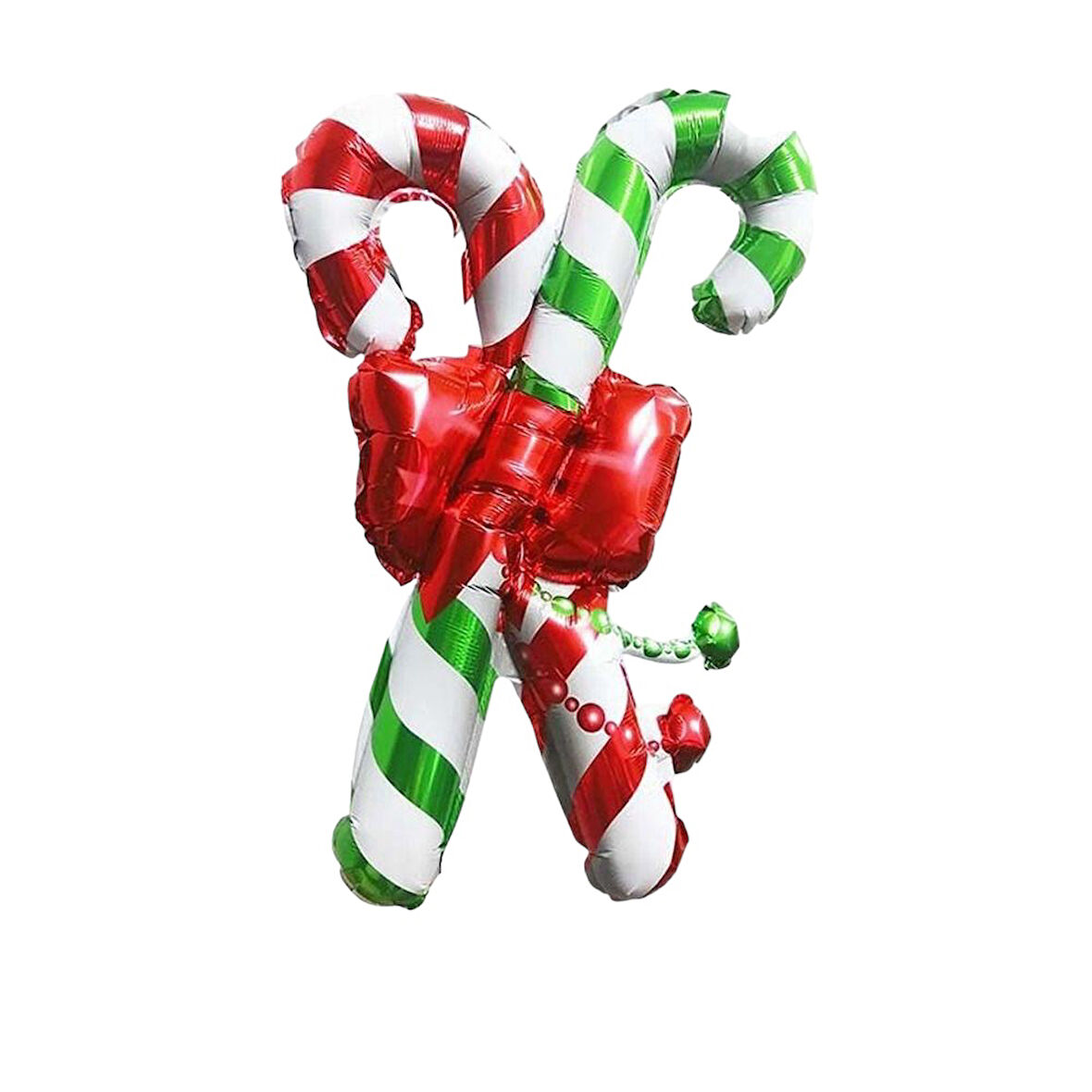 Kırmızı Yeşil Baston Şeker Folyo Balon 63x49 cm