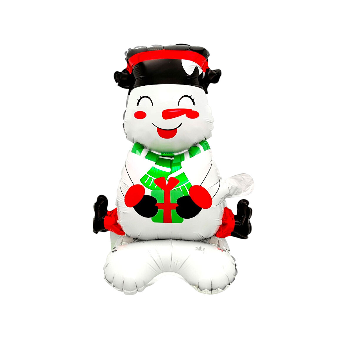 Ayaklı Küçük Oturan Kardan Adam Folyo Balon 63x42 cm