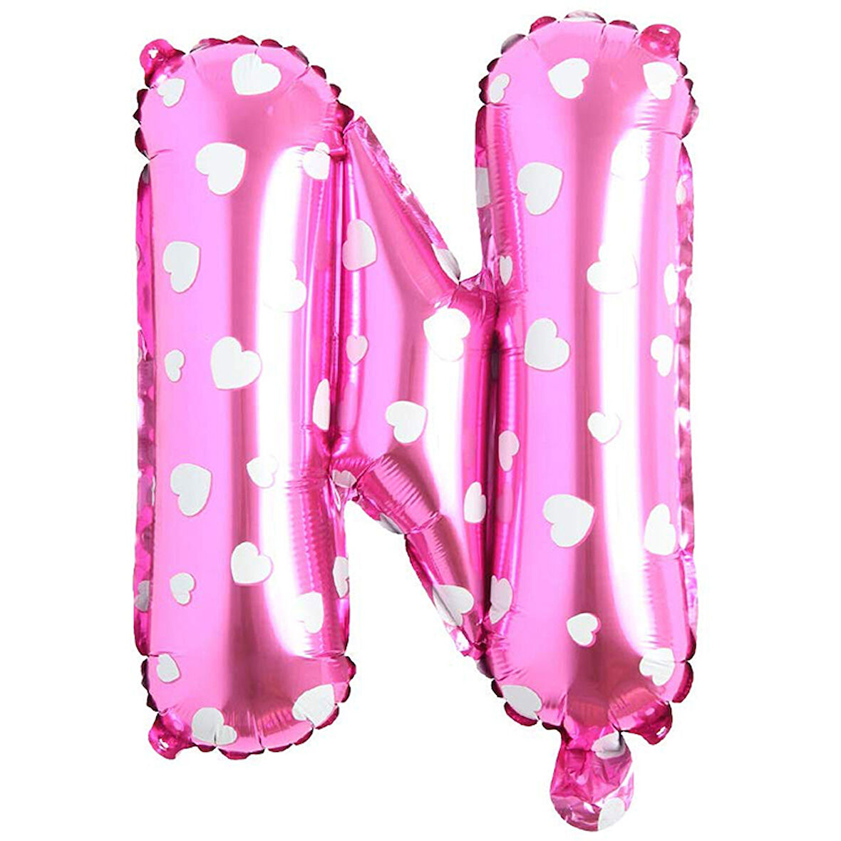 N Harf Pembe Folyo Balon 16 inç 36 cm