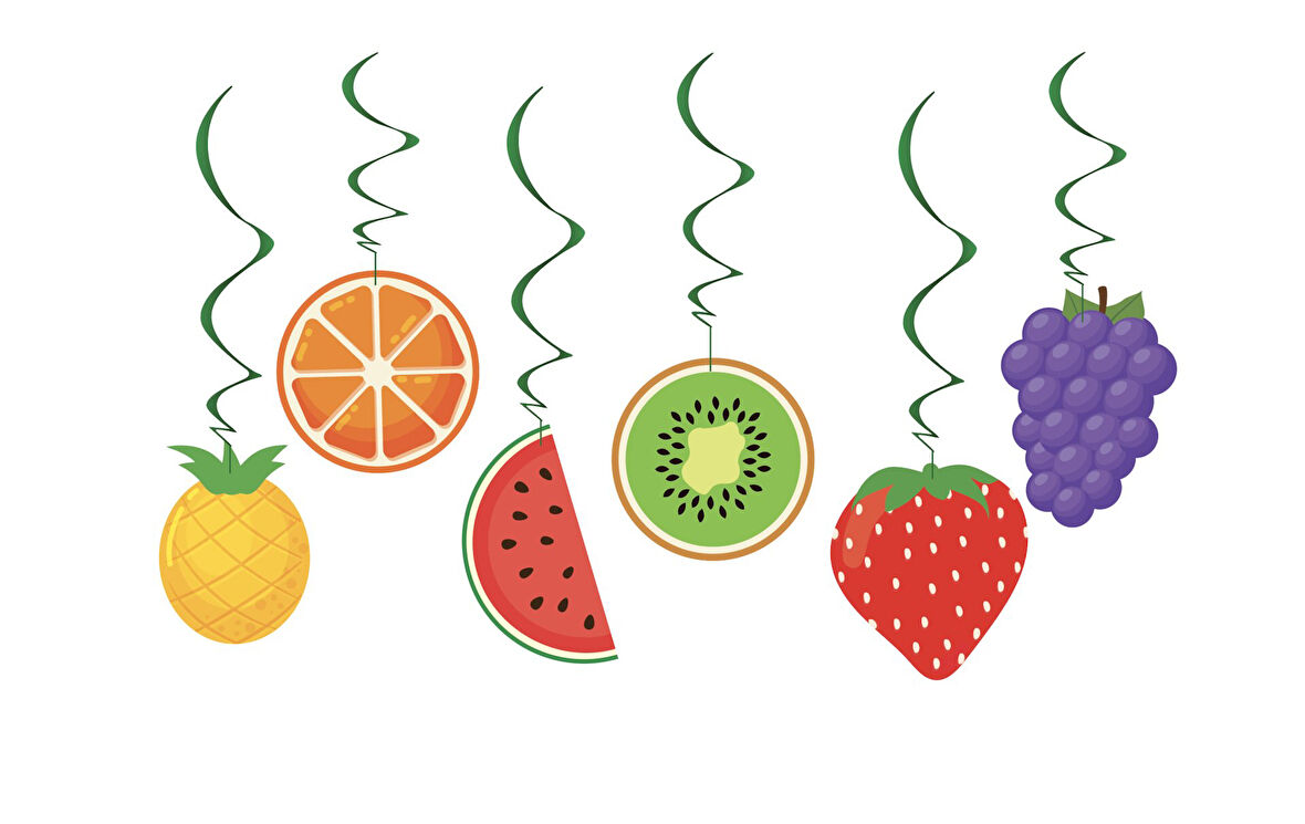 Meyve Temalı Tavan Süsü 6 lı