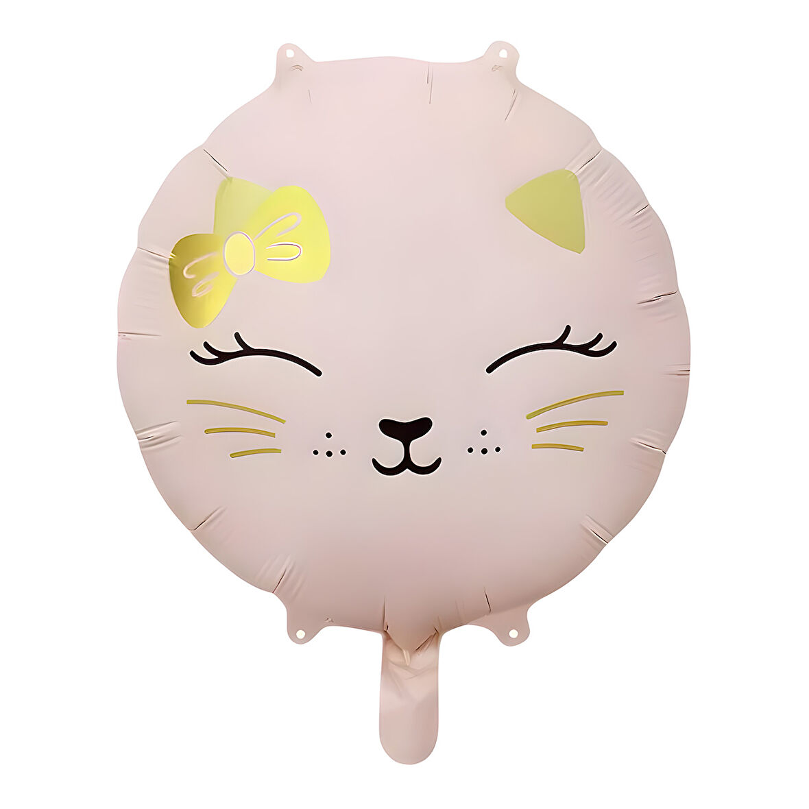 Retro Pembe Kedi Yuvarlak Folyo Balon 18 inç