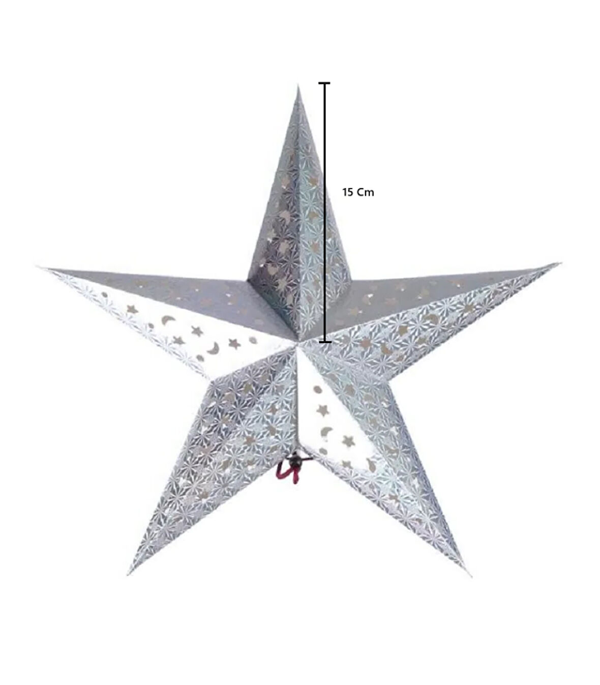 Yıldız 3D Helogramlı Karton 15 Cm Gümüş